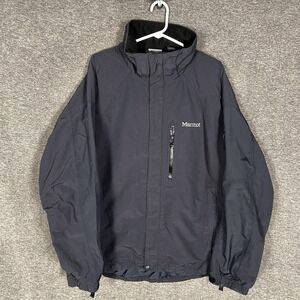 Marmot MemBrain Ski Jacket Mens Large Blue Hooded Waterproof Insulated Shell